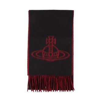 Vivienne Westwood Double Face Wool Scarf - Dames - Wintersjaals - Zwart - ONE Size - Wol - Accessoires