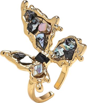 Eye Candy Los Angeles Rena Butterfly Statement Ring in Gold at Nordstrom Rack