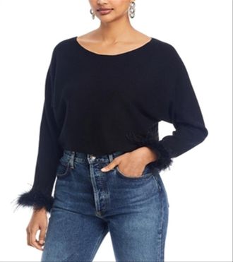 Sioni Feather Trim Cuff Sweater