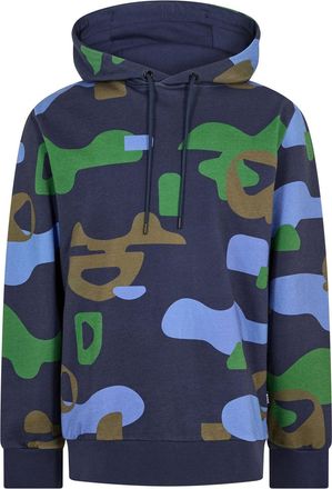 HUGO BOSS Mens Hooded Neck Long Sleeve Sweatshirt in Dark Blue - Size X-Large