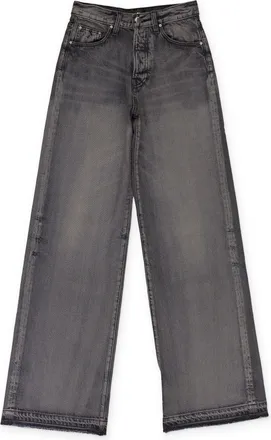 Amiri AGED BLACK HIGH RISE WIDE LEG JEANS