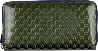 Gucci Green Patent Leather Long Wallet (Bi-Fold) (Pre-Owned)