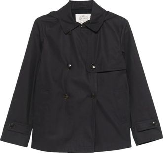 Herno Hooded Trench Coat - Dames - Zomerjassen - Blauw - M - Katoen - Jassen