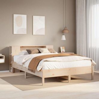 vidaXL Cama Con Estanter&iacute;a Sin Colch&oacute;n Madera Maciza De Pino 120x200cm Vidaxl