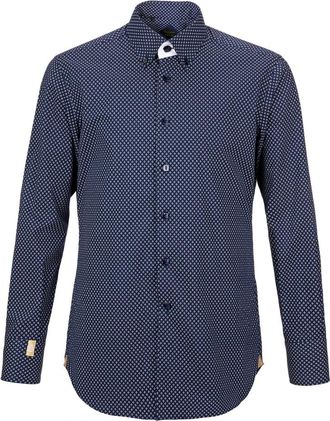 Billionaire Boys Club Shirt Slim Fit - Heren - Casual Overhemden - Blauw - XS - Katoen - Overhemden
