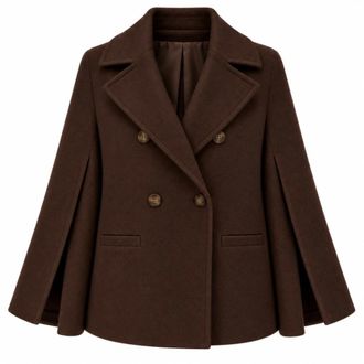 Loro Piana Double-breasted Peacoat - Dames - Mantels - Bruin - Maat: M Zijde
