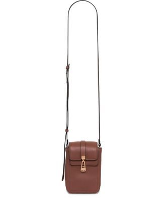 Gabriela Hearst buckled leather phone holder - Brown