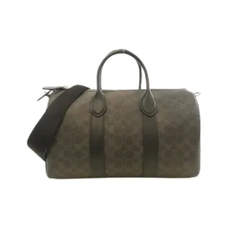 Coach Pre-owned Weekend Bags, unisex, Black, Size: ONE SIZE Pre-owned Coated Canvas Boston Bag