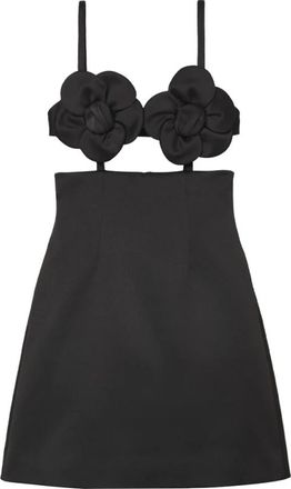 Marc Jacobs Satin Daisy Applique Jurk - Dames - Feestkleedjes - Zwart - 2XS - Polyester - Kleedjes