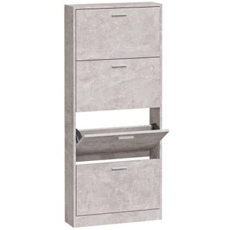 vidaXL Vidaxl - Mueble Zapatero Madera Contrachapada Gris Hormig&oacute;n 59x17x150 Cm