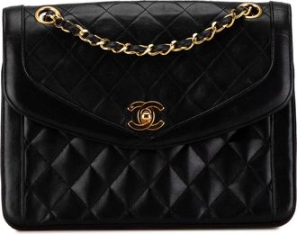Chanel Hobo Bags - 1989-1991 CC Quilted Lambskin Single Flap - Gr. unisize - in Schwarz - für Damen
