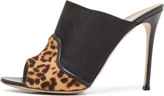 Gianvito Rossi Sandali Alise leopardati a punta aperta 110mm - Blu