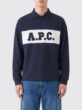 A.P.C. A. P.C. Long-Sleeved Cotton Polo Shirt with Contrast Logo