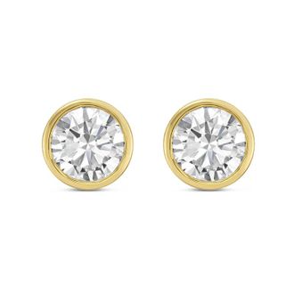 Diana M. Jewels 14KT YELLOW GOLD LAB GROWN ROUND STUDS IN A BEZEL SETTING WEIGHING 1.50 CTS TW