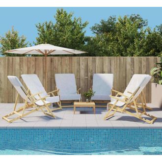 vidaXL Toallas De Playa 6 Uds Tela Blanco 400 G/m&sup2; 60x135 Cm Vidaxl