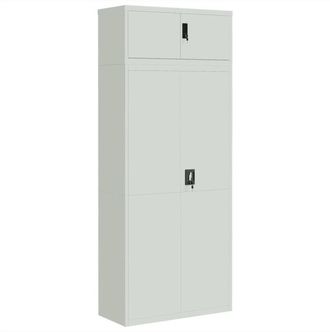 vidaXL File Cabinet Light Grey 90x40x220 cm Steel Vidaxl