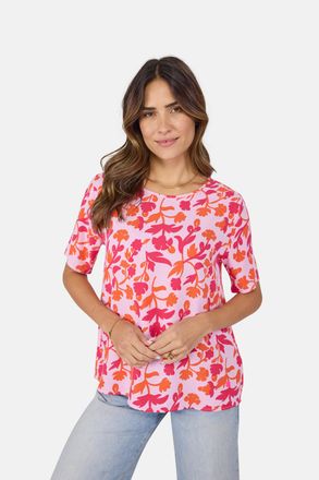 Lieblingsst&uuml;ck Schlupfbluse LIEBLINGSST&Uuml;CK, Damen, Gr. 34, rosa (rosa gemustert), Obermaterial: 100% Viskose, bedruckt, gebl&uuml;mt, gemustert, mehrfarbig, figurumspiele