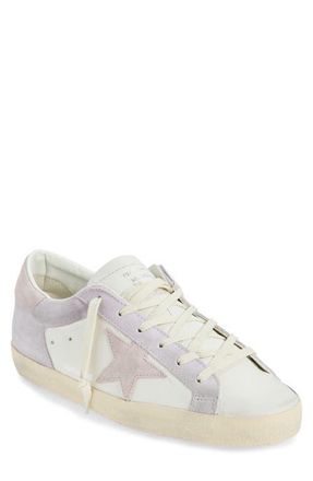 Golden Goose Super-Star Low Top Sneaker in White/Lilac/Light Rose at Nordstrom, Size 10Us