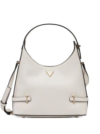 Guess Co logo-plaque satchel bag - women - Polyurethane - One Size - Neutrals