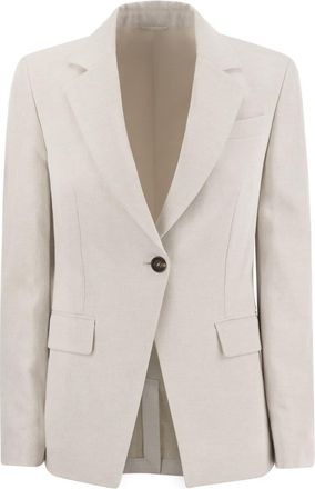 Brunello Cucinelli Brunello Cucinelli Womens Cotton And Linen Jacket - Ivory - Size EU 40 (Womens)