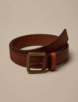 Lucky Brand Diamond Debossed Leather Belt