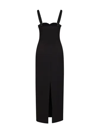 Des_Phemmes Crystal-Embroidered Bustier Dress - Black