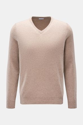 Braun Hamburg Men - Cashmere V-neck jumper beige