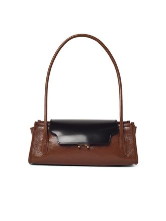 Marni Borsa Lear Marni Trunkette Marrone e Nera