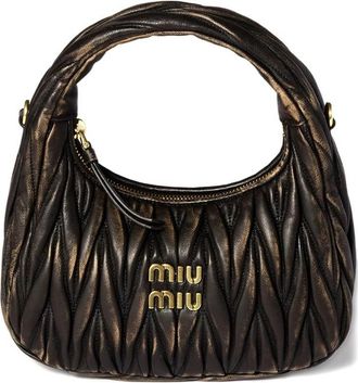 Miu Miu Small Wander Matelass&eacute; Leather Shoulder Bag