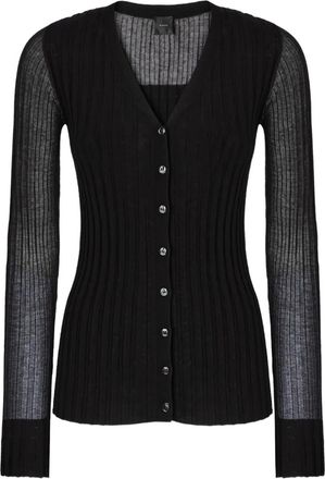 Pinko Cardigan con inserti semi trasparenti - Nero