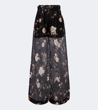 Zimmermann Pantaloni Ascent a gamba larga in lino e seta