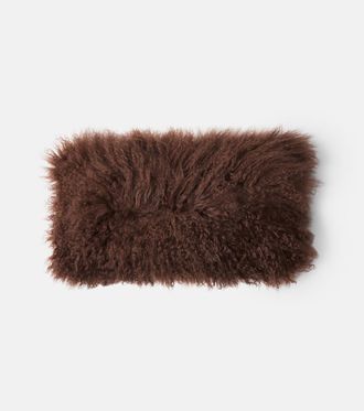 Maison de Vacances Shearling and linen cushion