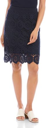 Karen Kane Open Stitch Skirt in Navy at Nordstrom, Size X-Large
