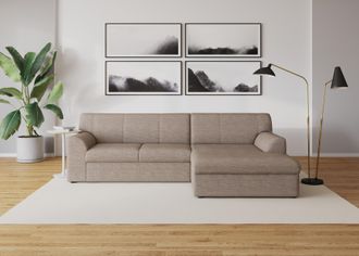 Domo Collection Ecksofa »Topper, elegant und zeitlos, kompaktes Stellmass 245/155cm, L-Form« mit Recamiere, wahlweise mit Schlaffunktion