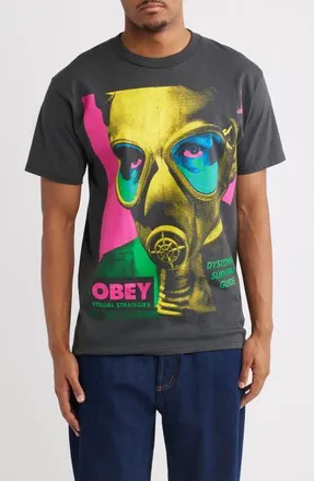Obey Gas Mask Graphic T-Shirt in Vintage Black at Nordstrom, Size X-Large