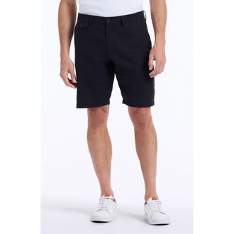 Robert Graham Dixton Cotton & Linen Shorts in Black at Nordstrom, Size 32