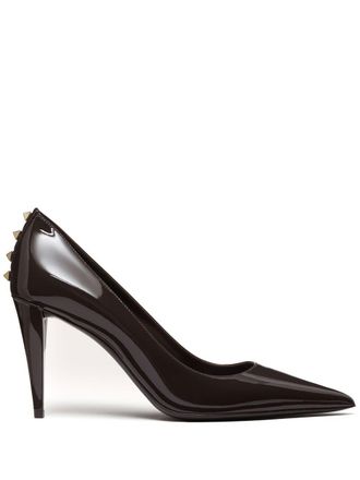 Valentino Garavani 90mm Rockstud pumps - women - Calf Leather/Calf Leather/Goat Skin/Goat Skin/Calf Leather - 38.5 - Brown