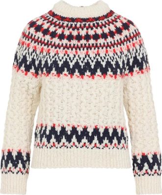 Moncler Grenoble Sweater - Dames - Coltruien - Veelkleurig - S - Wol - Truien & Vesten