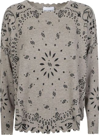 Kujten Mela Abba Bandana Scalloped Cashmere Sweater