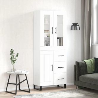 vidaXL Vidaxl - Aparador Alto Madera Contrachapada Blanco 69,5x34x180 Cm