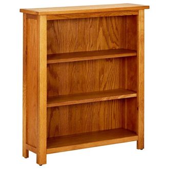 vidaXL Bookcase Brown Solid Oak Wood 27.6 x 8.9 x 32.3 in Bookcase