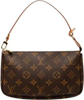 Louis Vuitton Pre-owned Pochette Accessoires - Dames - Vintage Schoudertas - Bruin - ONE Size - Leer - Vintage