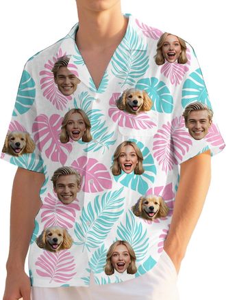 Generic Custom Hawaiian Shirt with Face,Personalised Halloween Hawaiian Shirts for Men Men,Funny Hawaiians Shirts for Mens,Personalised Gifts