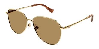 Gucci GG1419S 002 Womens Sunglasses Gold Size 60