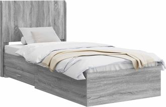vidaXL Estructura De Cama Con Almacenamiento Y Cabecero Sonoma Gris Vidaxl
