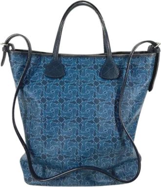 Celine Pre-owned Leather celine-bags - Dames - Vintage Shopper - Blauw - ONE Size - Vintage
