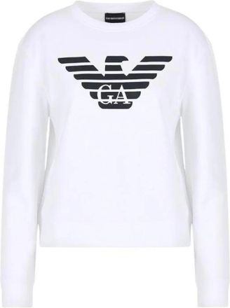 Emporio Armani Witte Sweatshirt 8N2M9E2J49Zf 108 - Dames - Sweatshirts - Wit - M - Hoodies & sweatvesten