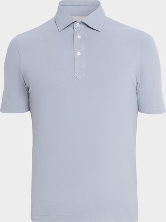 Brunello Cucinelli Mens Slim Fit Cotton Jersey Polo Shirt