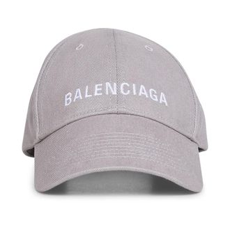 Balenciaga Caps, female, Gray, Size: L Logo Baseball Cap