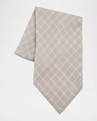 Ralph Lauren Men & apos;s Windowpane Cashmere-Silk Neckerchief